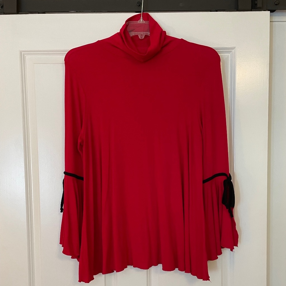Kim & Cami red turtleneck swing tunic